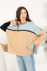 Colorblocked Pullover Sweater