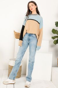 Colorblocked Pullover Sweater