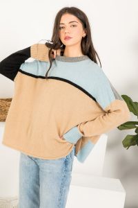 Colorblocked Pullover Sweater