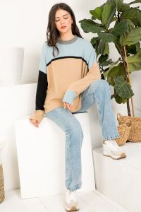 Colorblocked Pullover Sweater