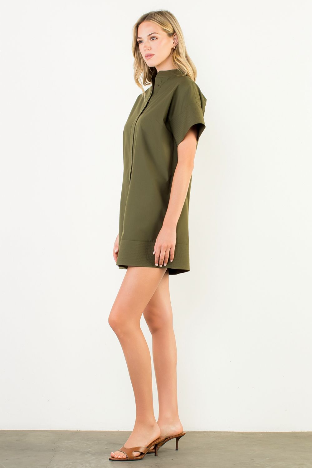 Short Sleeve Button Dress