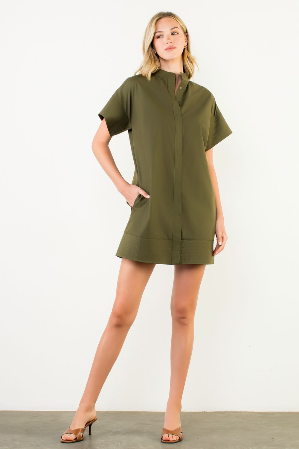 Short Sleeve Button Dress