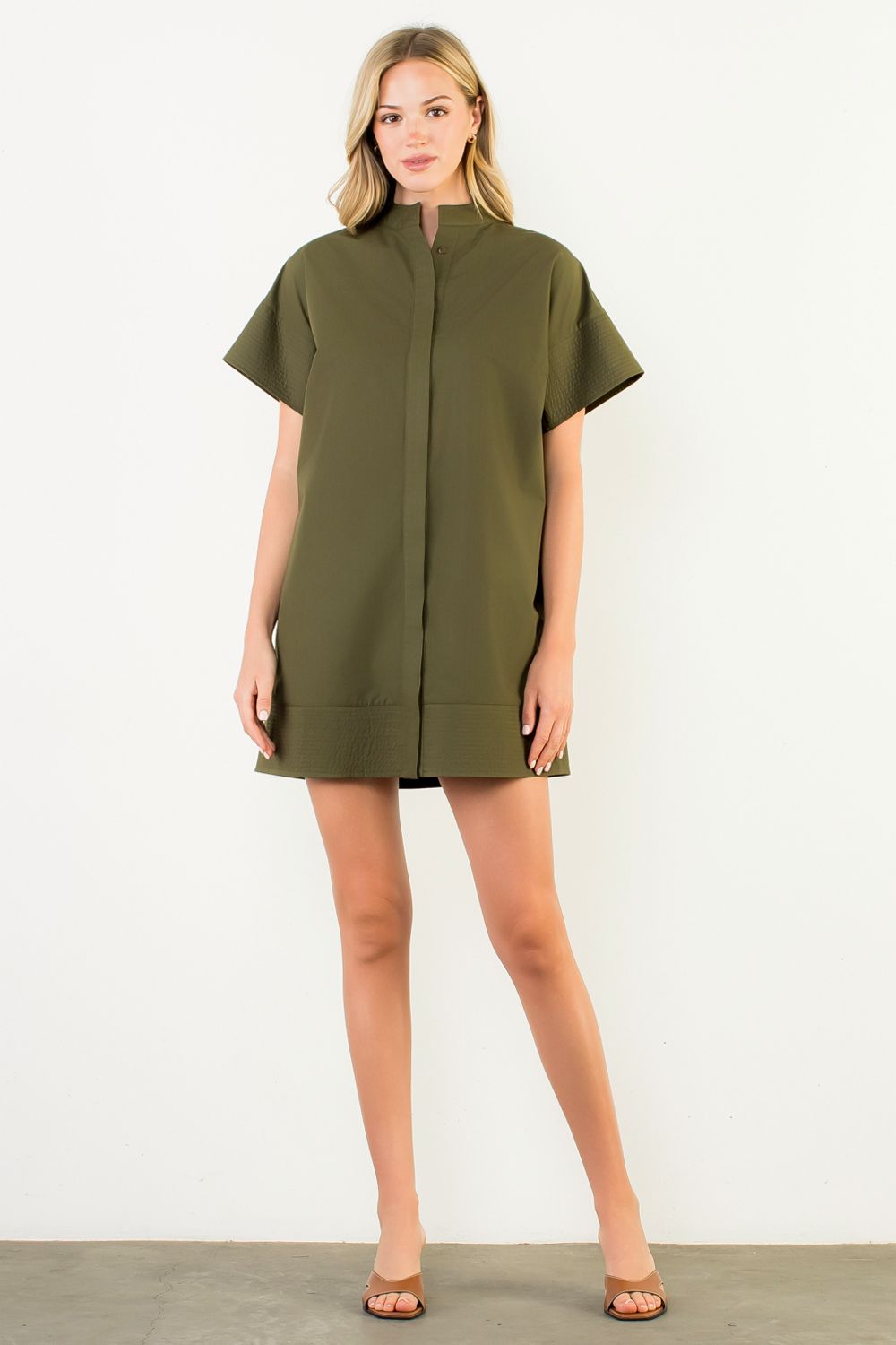 Short Sleeve Button Dress